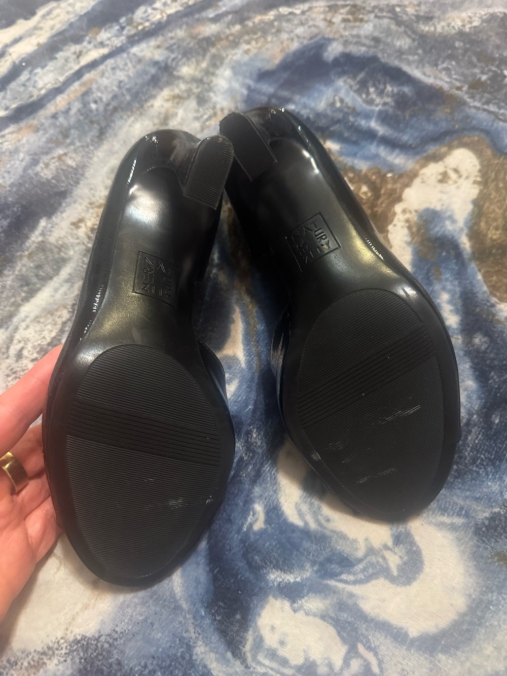Naturalizer Black Patent Open-Toe Heels - Picture 5 of 8